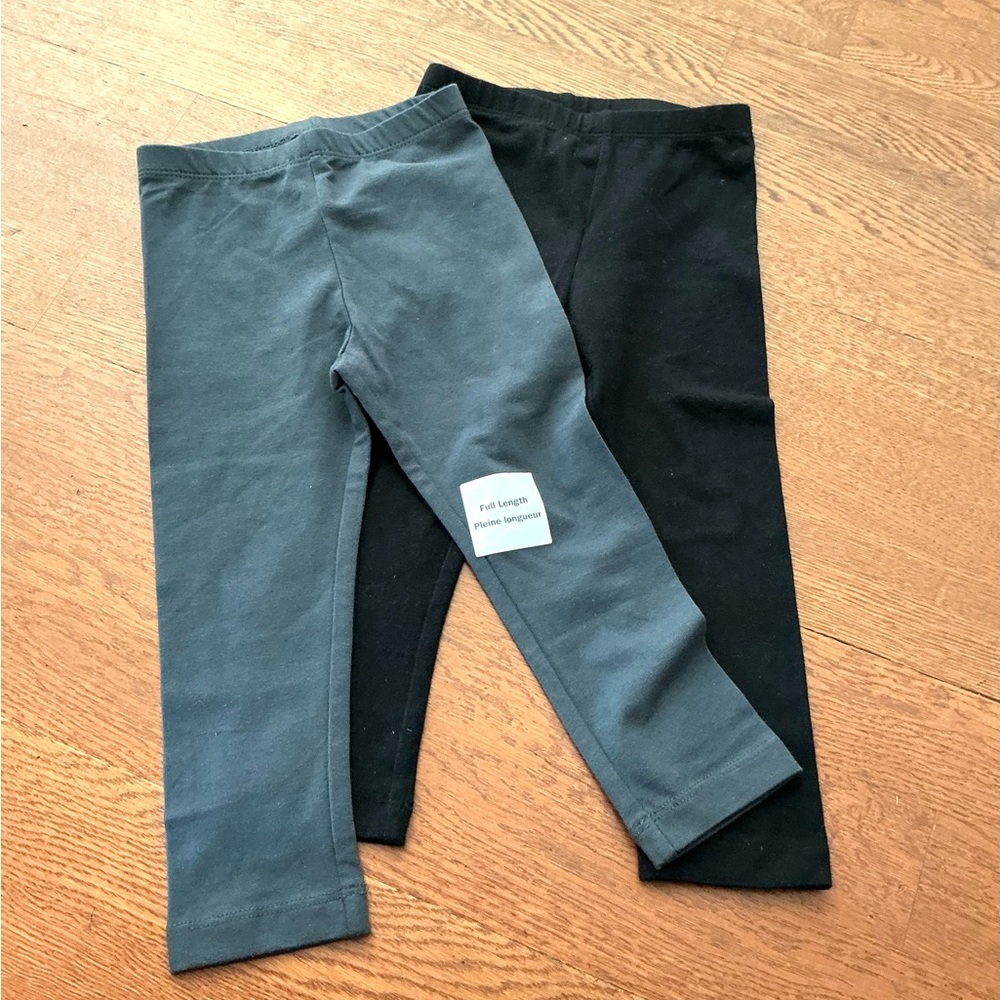 New Old Navy Kids Black and Gray Leggings size 2 years